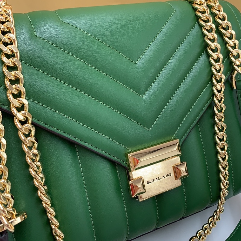 MICHAEL KORS MEDIUM FLAP CHAIN
SHOULDER CROSSBODY BAG FERN
GREEN COLOR - Picture 10 of 16